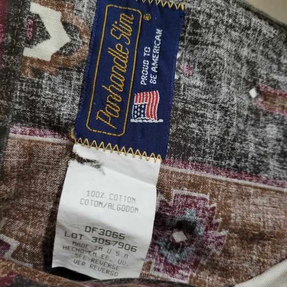 Men 16 -34 Panhandle Slim Brown Aztec Western Snap Longsleeves Button Up shirt - Picture 8 of 9